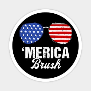 Merica Brush USA 4th July Sun glasses Merica Boy Cool Magnet